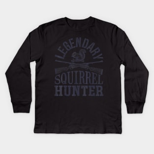 Legendary Squirrel Hunter T shirt Hunting Funny Vintage Gift Kids Long Sleeve T-Shirt
